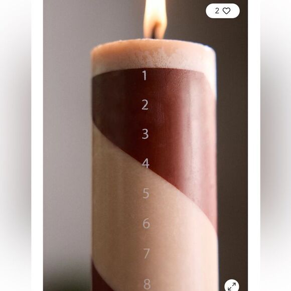 Terrain Candy Stripe Advent Candle Holiday Christmas - Picture 2 of 6